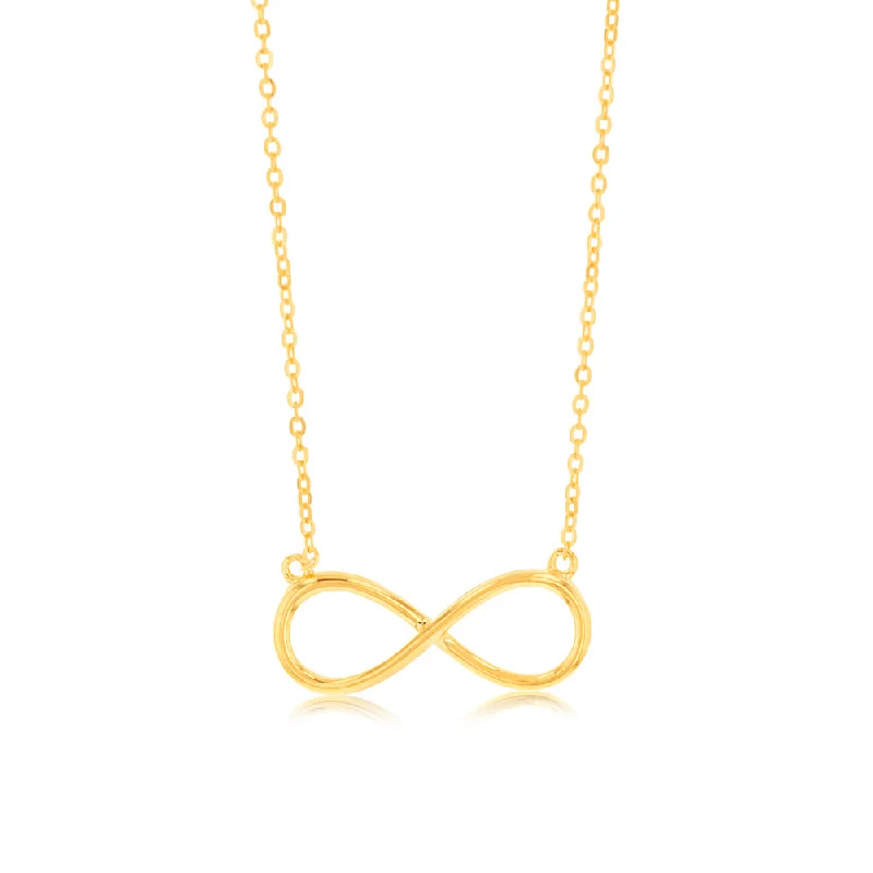 Sterling Silver Gold Plated Infinity Pendant On 40+5cm Chain