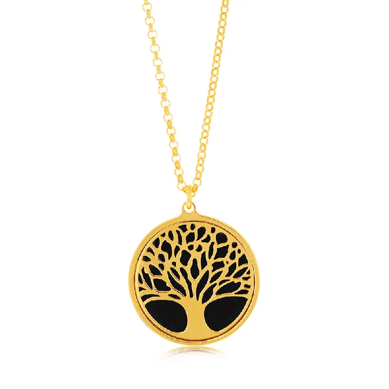 Sterling Silver Gold Plated Tree Of Life Pendant On Chain