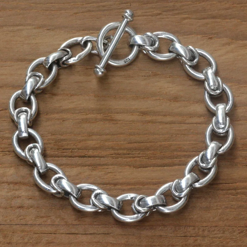 Sterling Silver Men's Link Bracelet