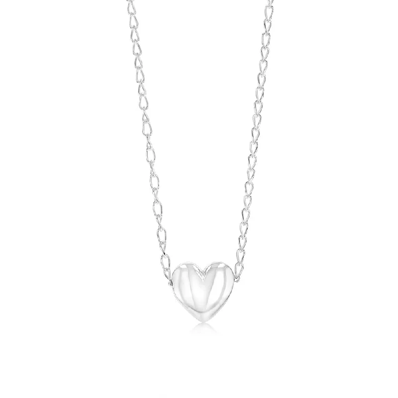 Sterling Silver Polished Heart Pendant On Chain