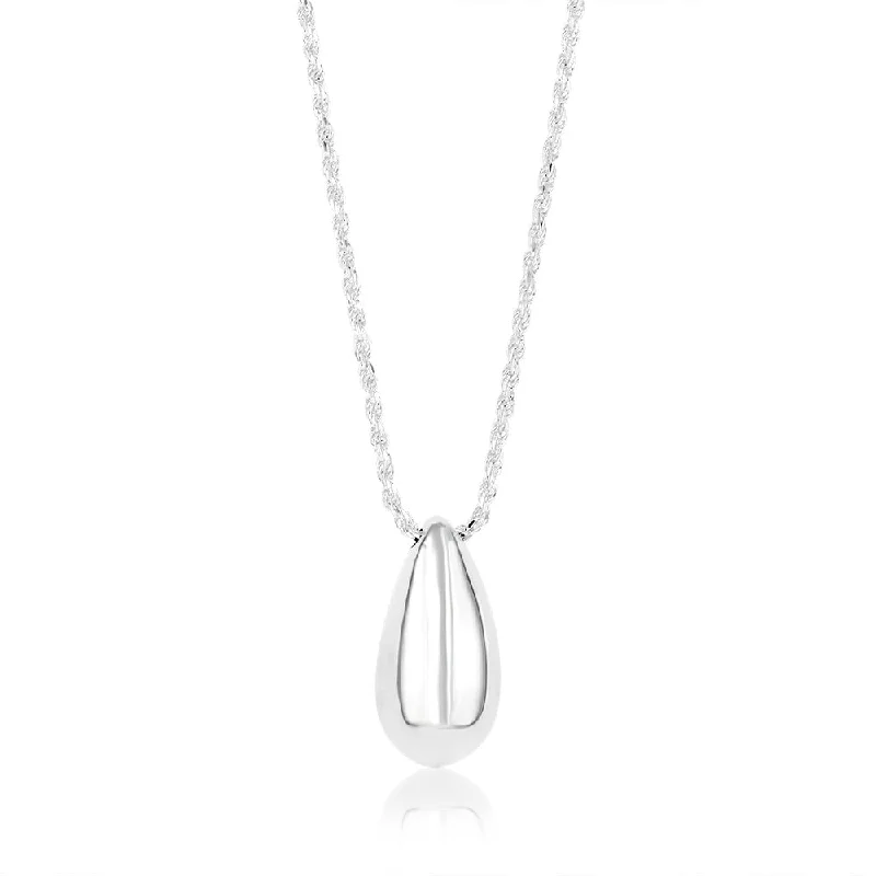 Sterling Silver Polished Tear Drop Pendant on 40+5cm Chain