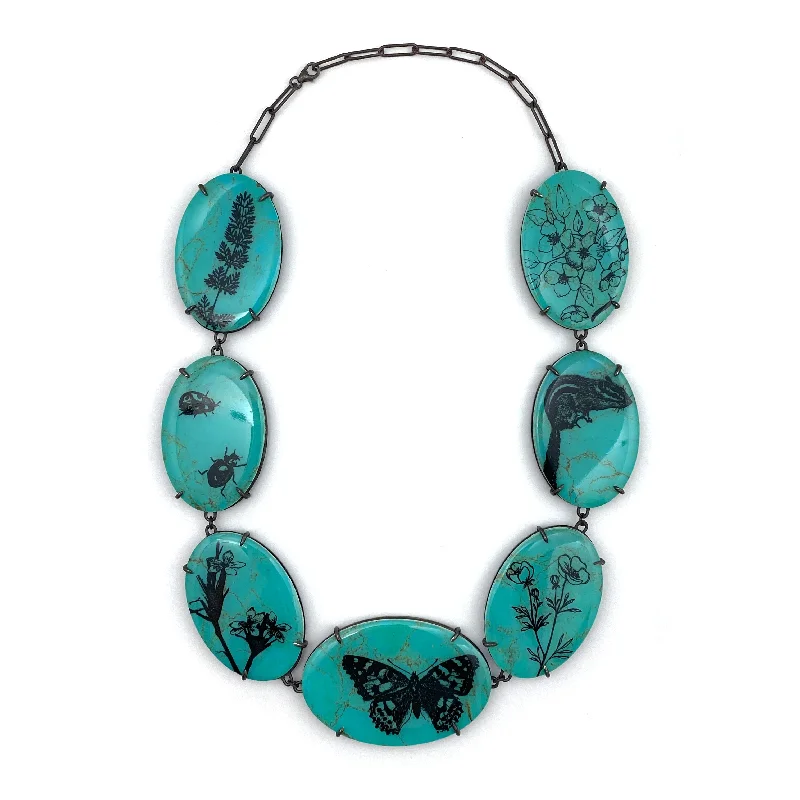 Turquoise and Onyx Reversible Necklace