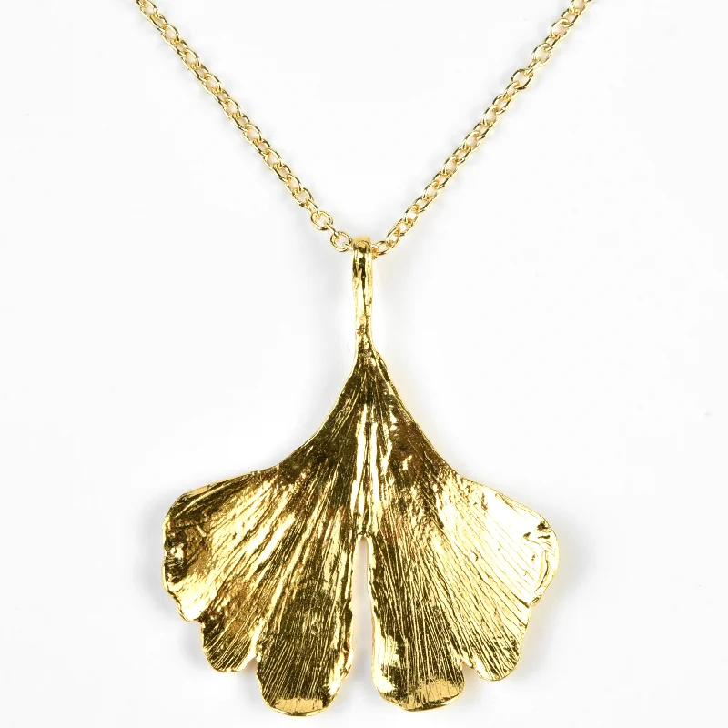 Large Vermeil Ginkgo Necklace